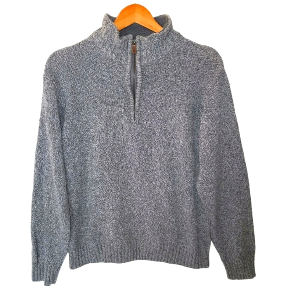 Oscar de la Renta Navy 1/4 Zip Sweater Sz Medium